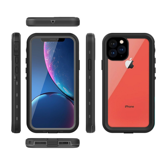 IP68 Waterproof Case for iPhone 11 Pro, Redpepper Dot+, black