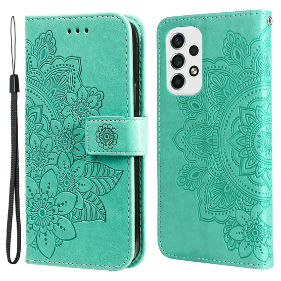 Flip case for Samsung Galaxy A53 5G, Mandala Flower, green