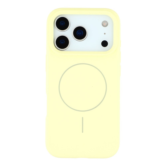Silicone sleeve for iPhone 17 Pro, for MagSafe, anti-shock, yellow