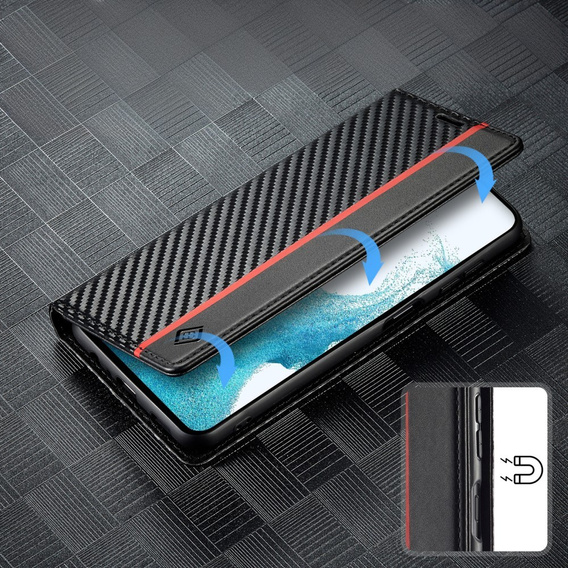 Flap case for Samsung Galaxy A56, Carbon LC.IMEEKE, black