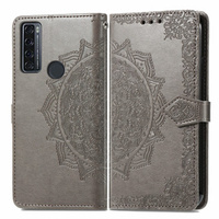 Flip case for TCL 20 SE, Mandala, grey