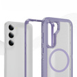 Case with frame for Samsung Galaxy S23 FE, for MagSafe, transparent / purple