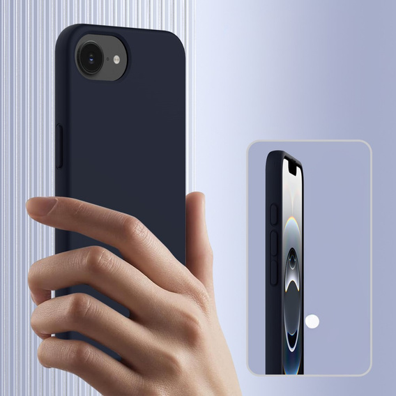Case for iPhone 16e, Silicone MagSafe, dark blue