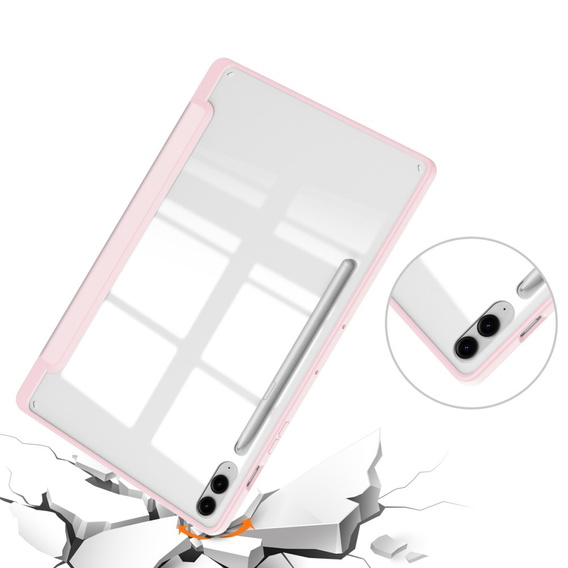 Case for Samsung Galaxy Tab S9 FE+ Plus, Smartcase Hybrid, with stylus space, pink