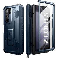 Armored case for Samsung Galaxy Z Fold 5 5G, Dexnor Full Body S-Pen Slot, dark blue