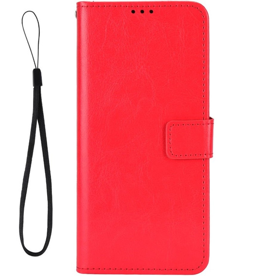 Flip case for Honor 90, Crazy Horse Wallet, red