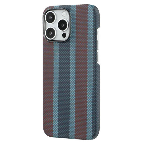 Case for iPhone 16 Pro Max, Aramid Fiber Slim Case, for MagSafe, blue / red