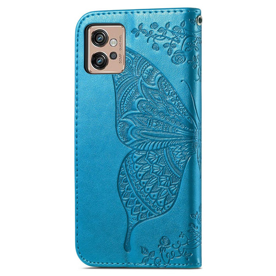 Flip case for Motorola Moto G32, Butterfly, blue