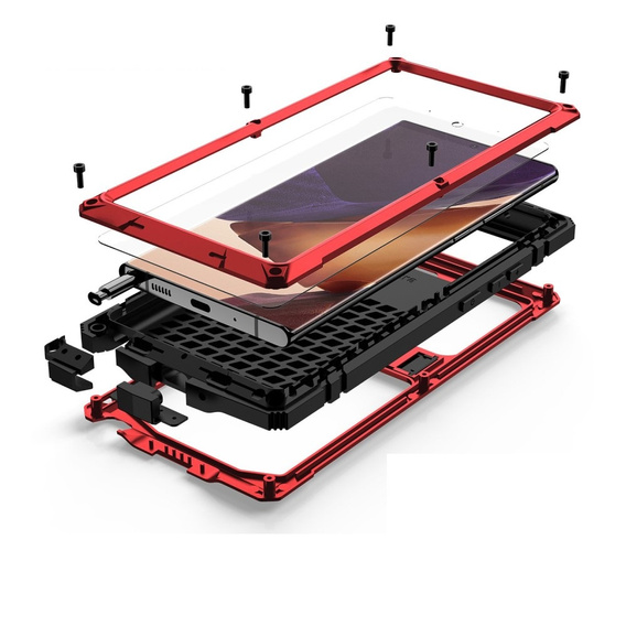 Case for Samsung Galaxy Note 20 Ultra, R-JUST, armoured, red