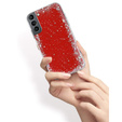 Case for Samsung Galaxy S21, Glittery, red