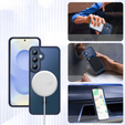 Case for Samsung Galaxy S25+ Plus, for MagSafe, ERBORD Matt Case, dark blue + Screen Glass