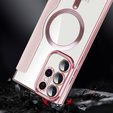 Flip case for Samsung Galaxy S23 Ultra, RFID Wallet MagSafe CamShield, pink