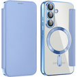 Flip case for Samsung Galaxy S25+ Plus, RFID Wallet MagSafe CamShield, blue