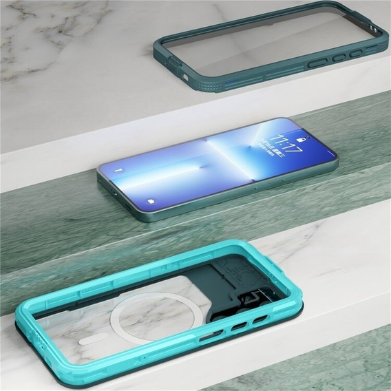 Waterproof case for Samsung Galaxy S24, Redpepper, for MagSafe, blue