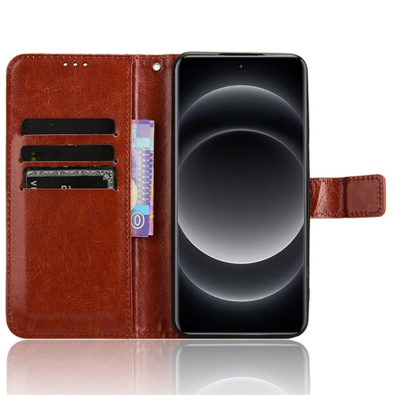 Flip case for Xiaomi 14 Ultra, Crazy Horse Wallet, brown