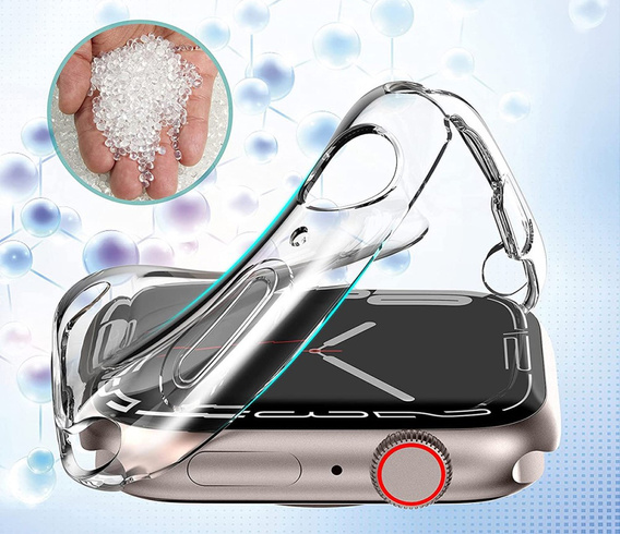 TPU Frame case for Apple Watch Series 7 45mm, Transparent