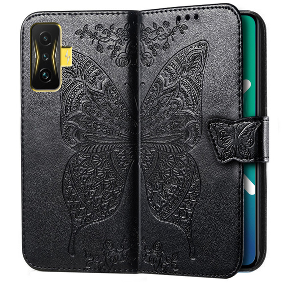 Flip case for Xiaomi Poco F4 GT, Butterfly, black
