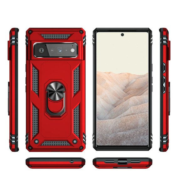 Armor Case for Google Pixel 6 Pro, Nox Case Ring, red