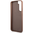 GUESS Case for Samsung Galaxy S23, 4G Metal Gold Logo, brown