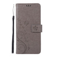 Flip case for Samsung Galaxy A51, Butterfly Flower, grey