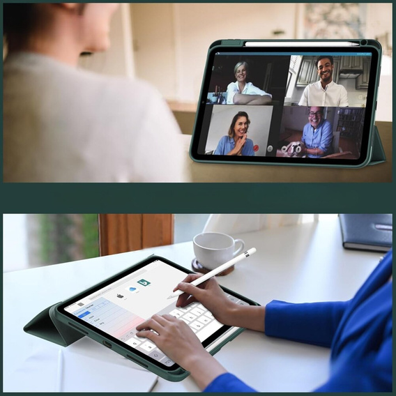 Case for iPad Pro 11" 2024 (5 gen.), Smartcase Hybrid, with stylus space, green