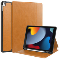Case for iPad 10.2 2021 / 2020 / 2019, Business Card and Pen Slot, brown
