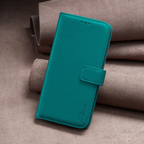 Flip case for Xiaomi Redmi Note 13 Pro 4G / Xiaomi Redmi Note 14S / Xiaomi Poco M6 Pro 4G, BINFEN Wallet, green