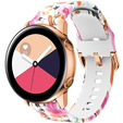 Silicone Strap for Samsung Galaxy Watch Active 20mm, Bird and Flower