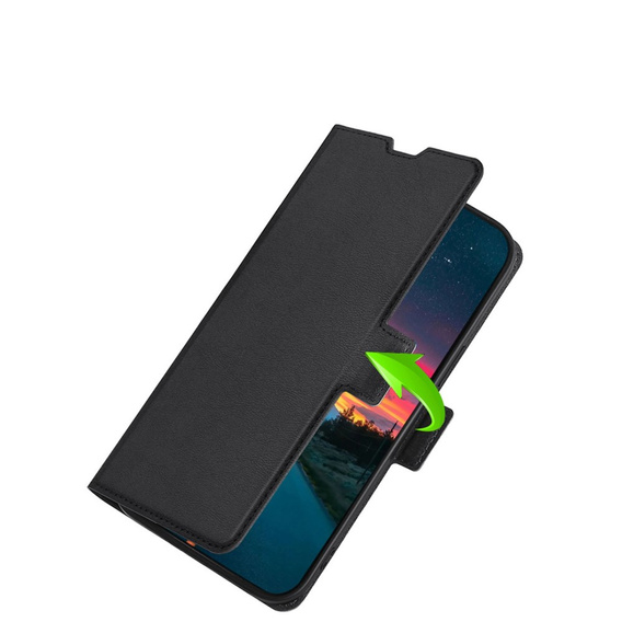 Flip case for Oppo A57s, Wallet Thin Magnet, black