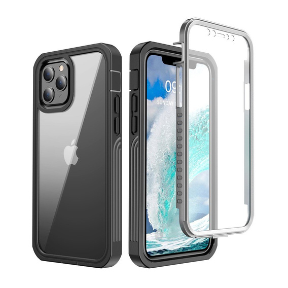 Case for iPhone 12/12 Pro, Shockproof, with film, black