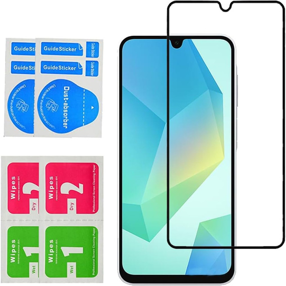 3D Tempered Glass for Samsung Galaxy A16, black frame