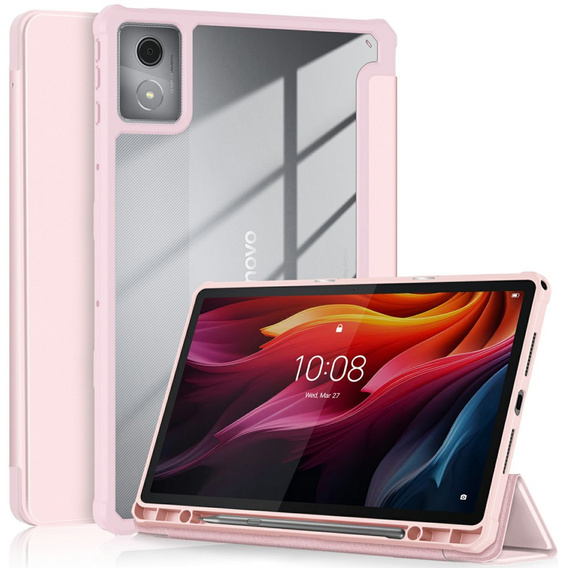 Case for Lenovo Tab K11 Plus, Smartcase Hybrid, with stylus space, pink