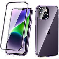 Case for iPhone 14 Pro, Magnetic Dual Glass, purple