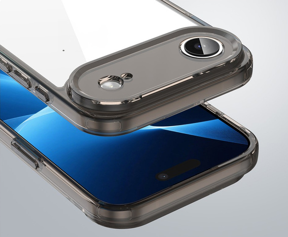 Silicone sleeve for iPhone Air, with hard back, smoky black