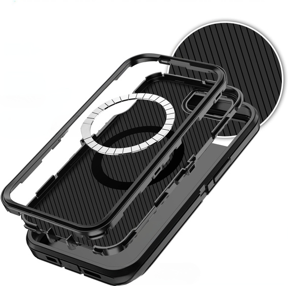 Case with frame for iPhone 16E, for MagSafe, black