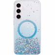 Case for Samsung Galaxy S24+ Plus, Glittery, for MagSafe, blue