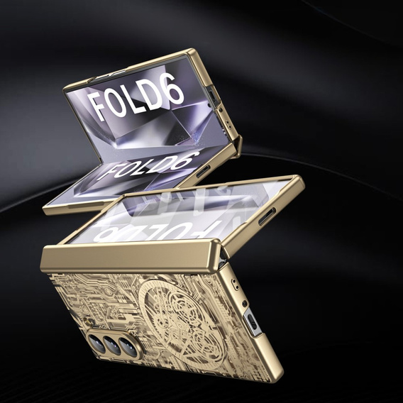 Case for Samsung Galaxy Z Fold6 5G, Mechanical Legend, gold
