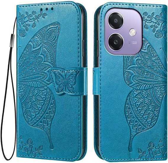 Flip case for Oppo A40 / Oppo A40m, Butterfly, blue