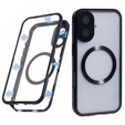 Magnetic Dual Glass MagSafe case for iPhone 16, black