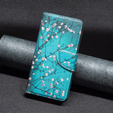 Flip case for Motorola Edge 40 Neo, Wallet, sakura, blue