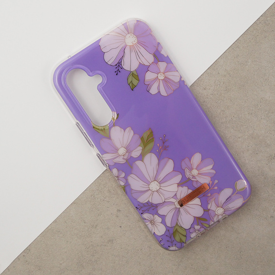 Case for Samsung Galaxy A54 5G, Suritch Full Body Flowers, purple