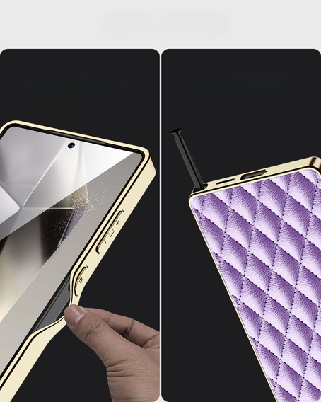 Case for Samsung Galaxy S25 Ultra, Leather Rhombus, purple