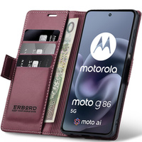 ERBORD Glossy Litchi wallet with flap for Motorola Moto G86 5G / G86 Power 5G