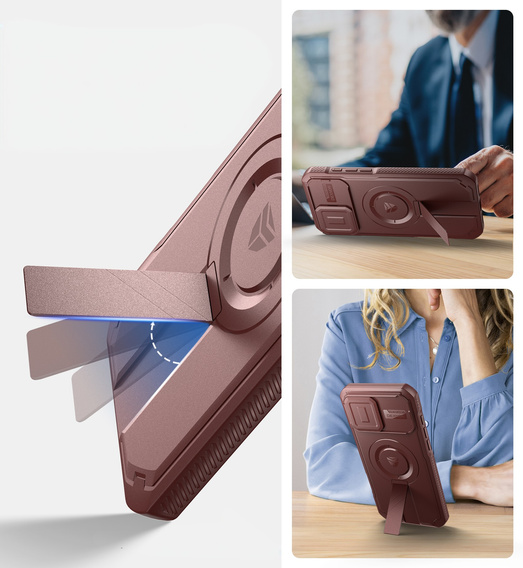 Armored case for iPhone 16 Pro Max, Dexnor CamProtect MagSafe, red