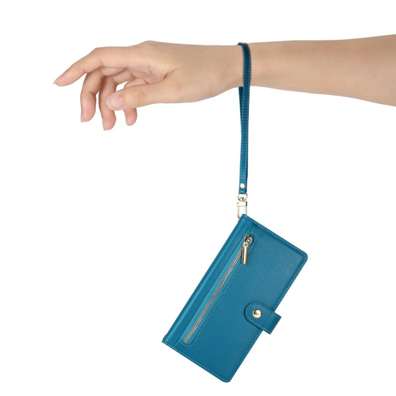 Flip case for Oppo Reno 13 5G, Wallet Zipper Pocket, blue