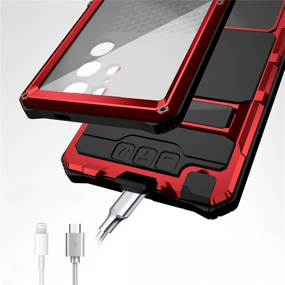 Armored case for Samsung Galaxy S24 Ultra, R-JUST, silver