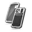 Case for iPhone 15 Plus, R-JUST, armoured, silver / black