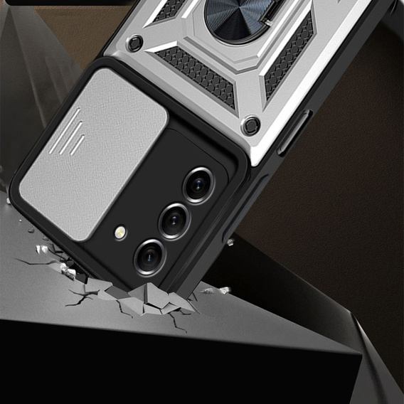 Case for Samsung Galaxy S23, CamShield Slide, silver