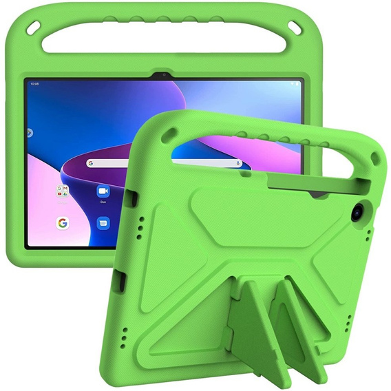 Children's Case for Lenovo Tab M10 Plus 10.6 Gen 3 TB-125F TB-128F, Children's Case with Holder, green