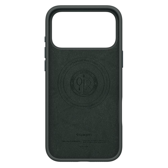 Spigen case for iPhone 17 Pro Max, Silicone Fit MagSafe, Abyss Green